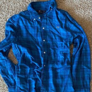 Vineyard Vines Men's Blue Plaid Button-Down Shirt Flannel M